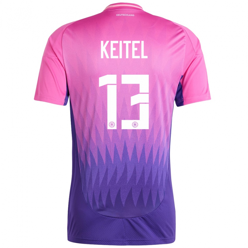 Damen Deutschland Yannik Keitel #13 Pink Lila Auswärtstrikot Trikot 24-26 T-Shirt Österreich