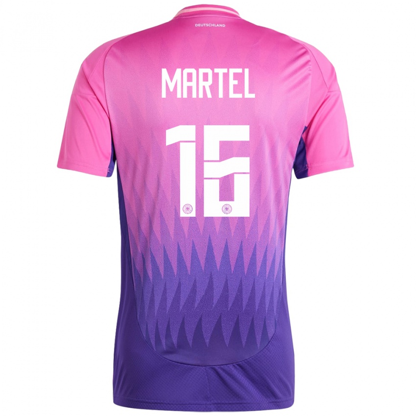 Damen Deutschland Eric Martel #16 Pink Lila Auswärtstrikot Trikot 24-26 T-Shirt Österreich