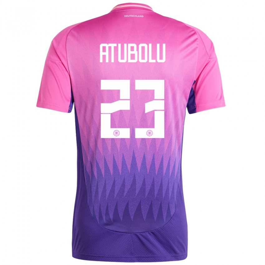 Damen Deutschland Noah Atubolu #23 Pink Lila Auswärtstrikot Trikot 24-26 T-Shirt Österreich