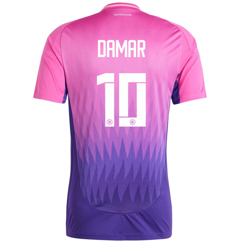 Damen Deutschland Muhammed Damar #10 Pink Lila Auswärtstrikot Trikot 24-26 T-Shirt Österreich