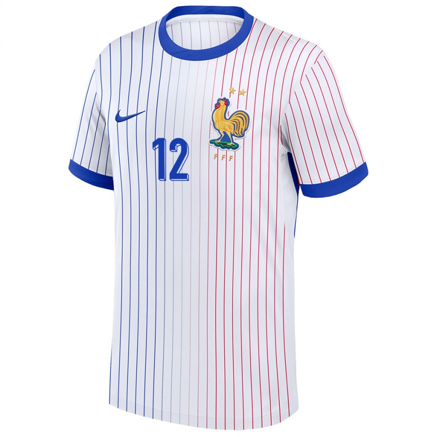 Damen Frankreich Christopher Nkunku #12 Weiß Auswärtstrikot Trikot 24-26 T-Shirt Österreich