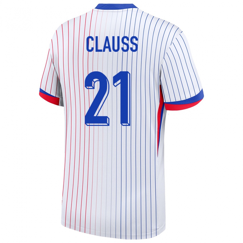 Damen Frankreich Jonathan Clauss #21 Weiß Auswärtstrikot Trikot 24-26 T-Shirt Österreich