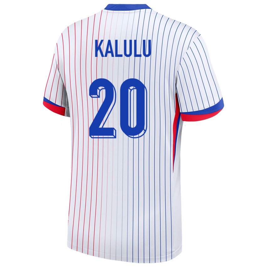 Damen Frankreich Pierre Kalulu #20 Weiß Auswärtstrikot Trikot 24-26 T-Shirt Österreich