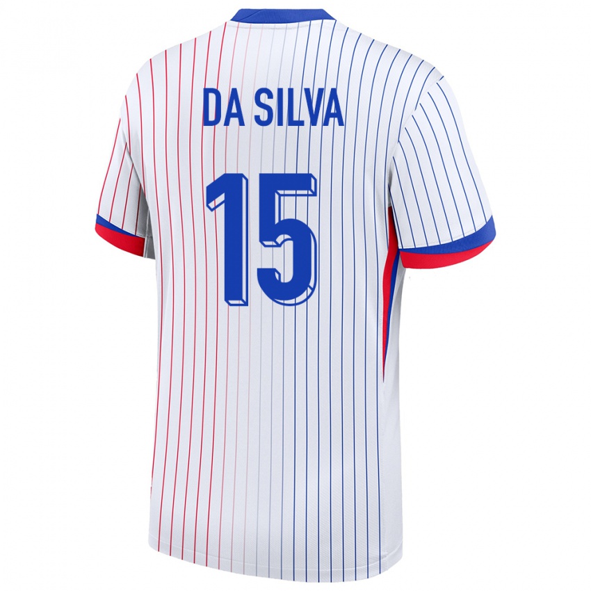 Damen Frankreich Florent Da Silva #15 Weiß Auswärtstrikot Trikot 24-26 T-Shirt Österreich