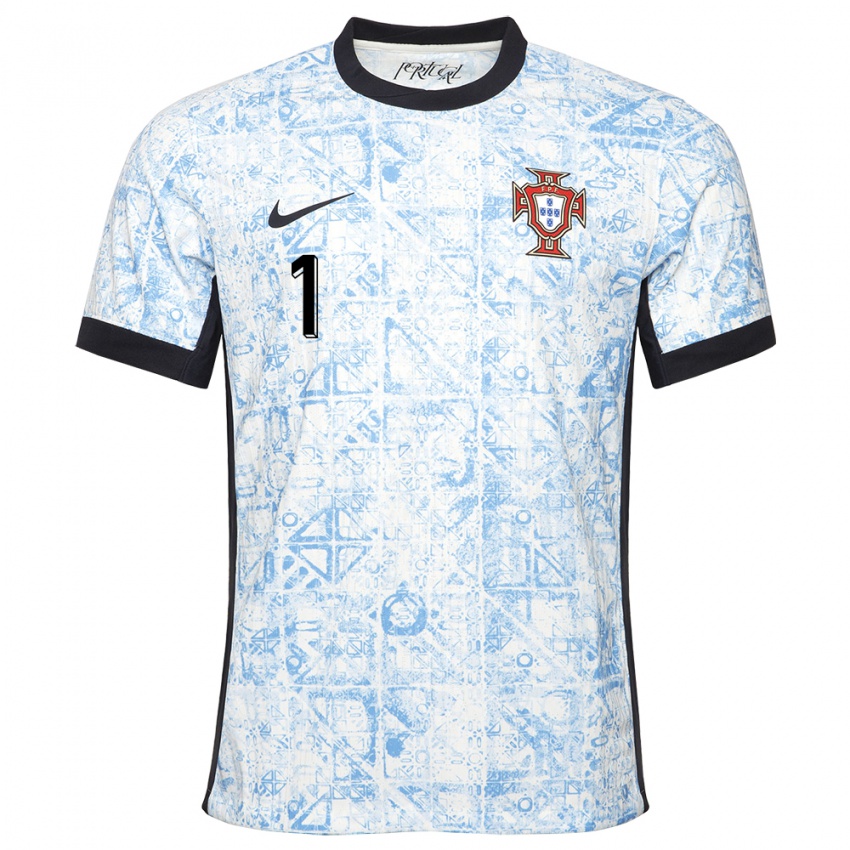 Damen Portugal Goncalo Ribeiro #1 Cremeblau Auswärtstrikot Trikot 24-26 T-Shirt Österreich