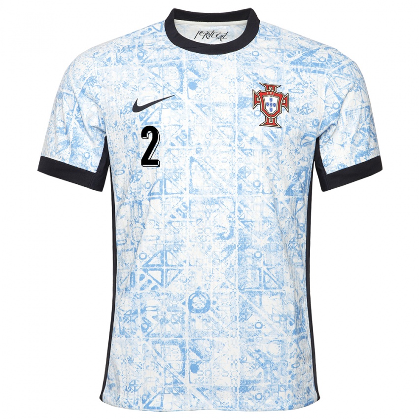 Damen Portugal Goncalo Esteves #2 Cremeblau Auswärtstrikot Trikot 24-26 T-Shirt Österreich