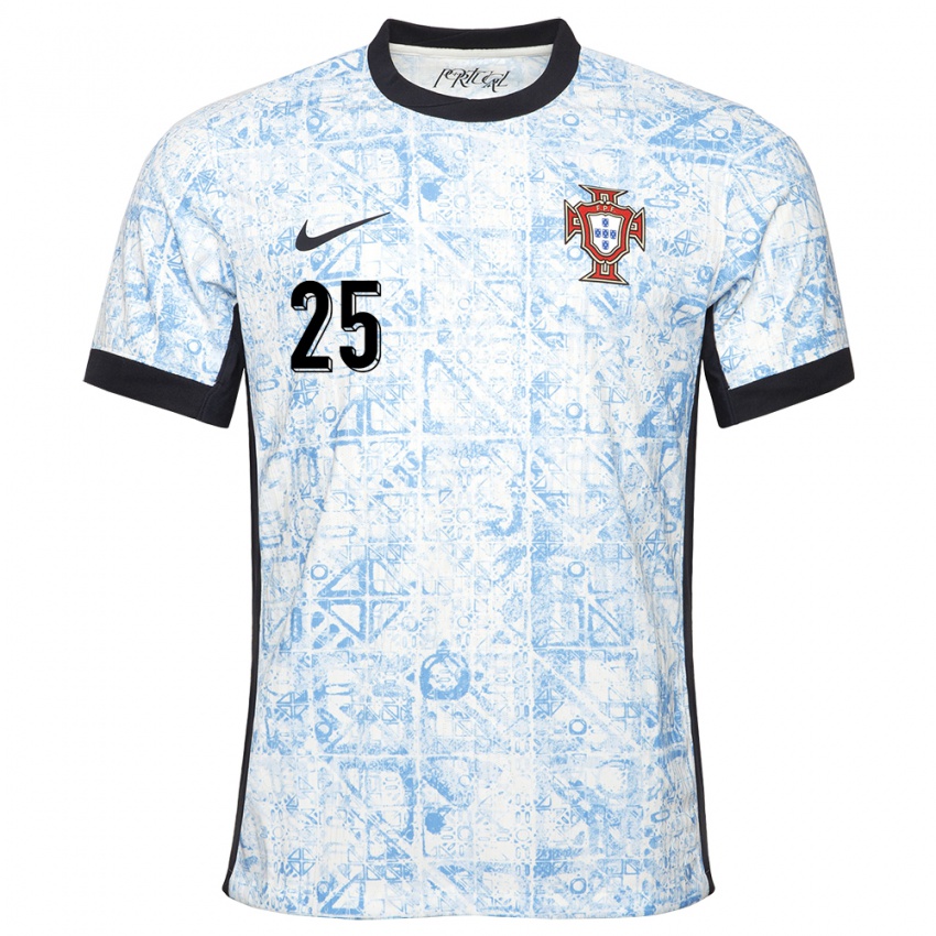 Damen Portugal Pedro Neto #25 Cremeblau Auswärtstrikot Trikot 24-26 T-Shirt Österreich