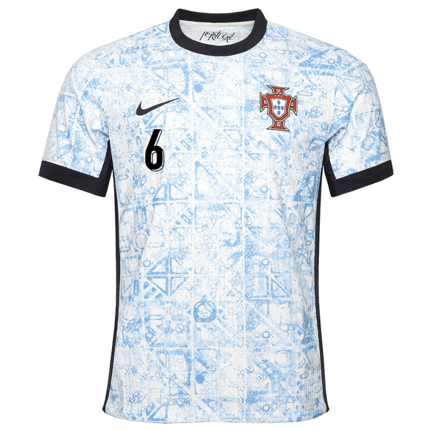 Damen Portugal Suzane Pires #6 Cremeblau Auswärtstrikot Trikot 24-26 T-Shirt Österreich