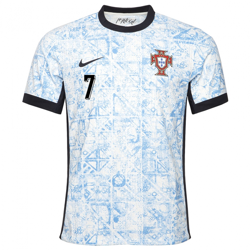 Damen Portugal Carlos Borges #7 Cremeblau Auswärtstrikot Trikot 24-26 T-Shirt Österreich