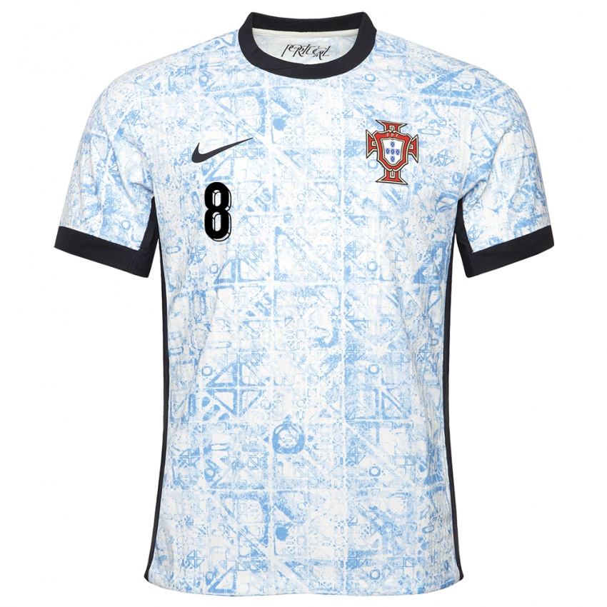 Damen Portugal Joao Teixeira #8 Cremeblau Auswärtstrikot Trikot 24-26 T-Shirt Österreich