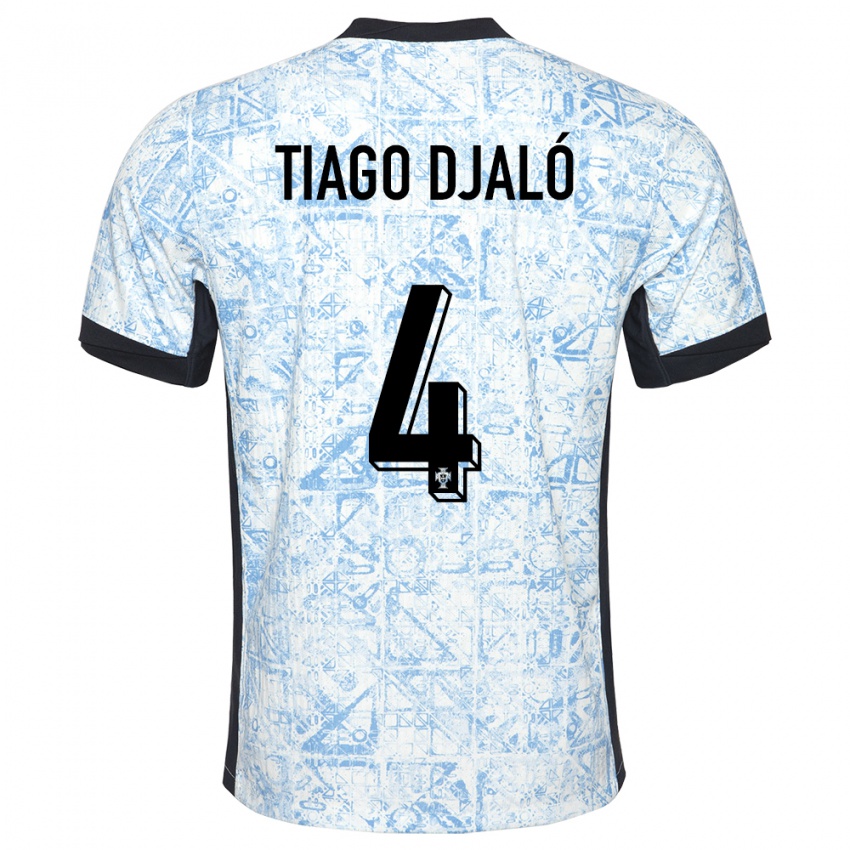 Damen Portugal Tiago Djalo #4 Cremeblau Auswärtstrikot Trikot 24-26 T-Shirt Österreich