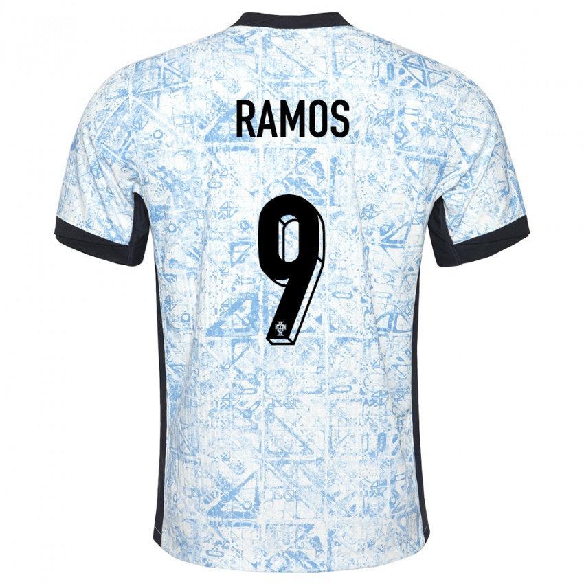 Damen Portugal Goncalo Ramos #9 Cremeblau Auswärtstrikot Trikot 24-26 T-Shirt Österreich