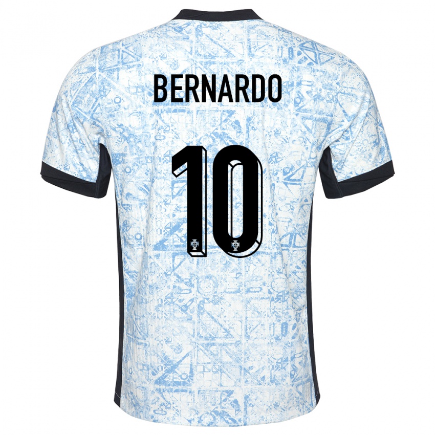 Damen Portugal Bernardo Silva #10 Cremeblau Auswärtstrikot Trikot 24-26 T-Shirt Österreich