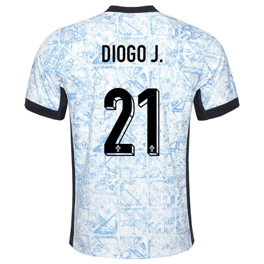 Damen Portugal Diogo Jota #21 Cremeblau Auswärtstrikot Trikot 24-26 T-Shirt Österreich