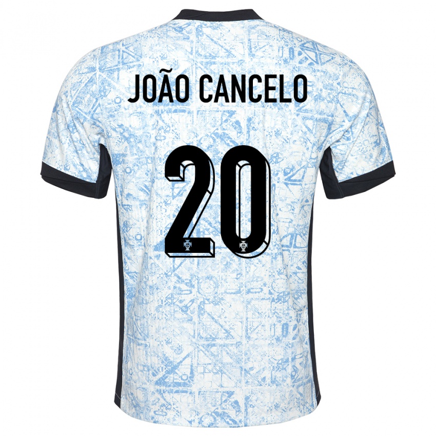 Damen Portugal Joao Cancelo #20 Cremeblau Auswärtstrikot Trikot 24-26 T-Shirt Österreich