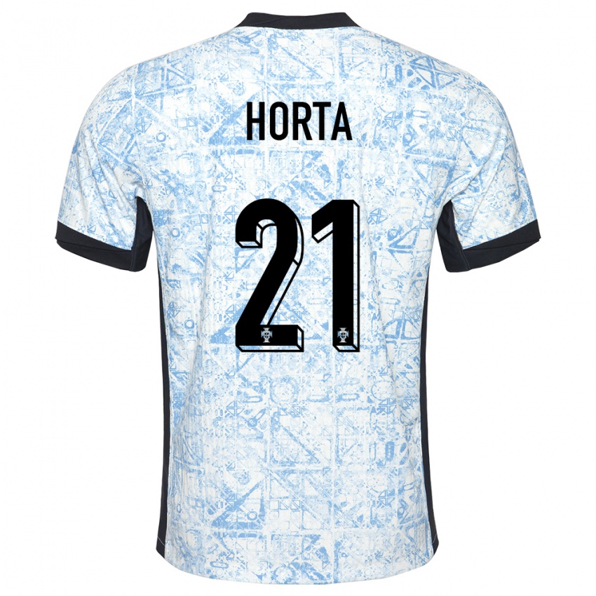 Damen Portugal Ricardo Horta #21 Cremeblau Auswärtstrikot Trikot 24-26 T-Shirt Österreich