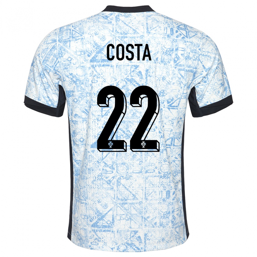 Damen Portugal Diogo Costa #22 Cremeblau Auswärtstrikot Trikot 24-26 T-Shirt Österreich