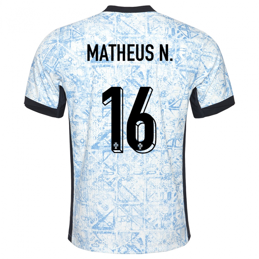 Damen Portugal Matheus Nunes #16 Cremeblau Auswärtstrikot Trikot 24-26 T-Shirt Österreich