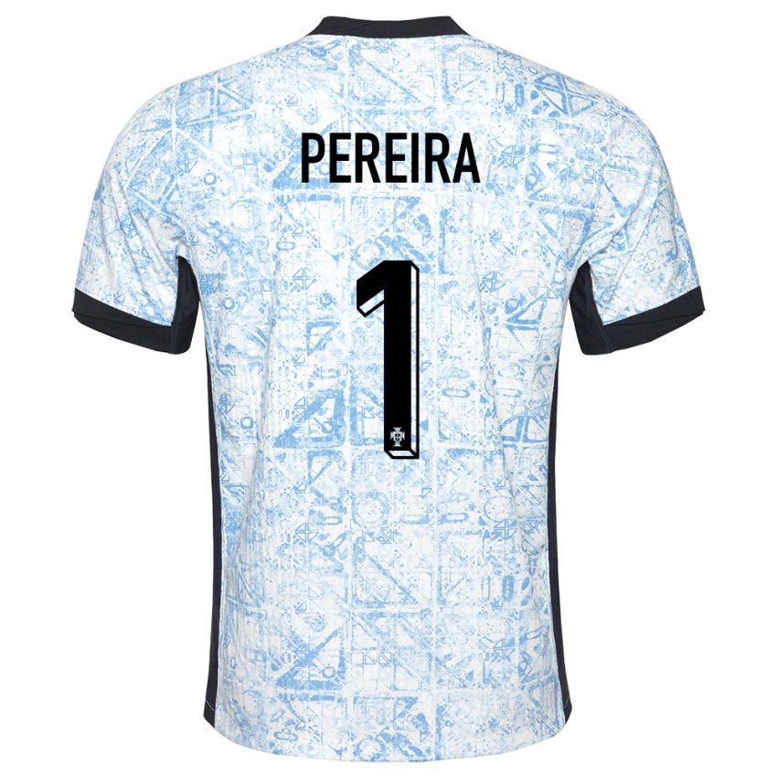 Damen Portugal Ines Pereira #1 Cremeblau Auswärtstrikot Trikot 24-26 T-Shirt Österreich