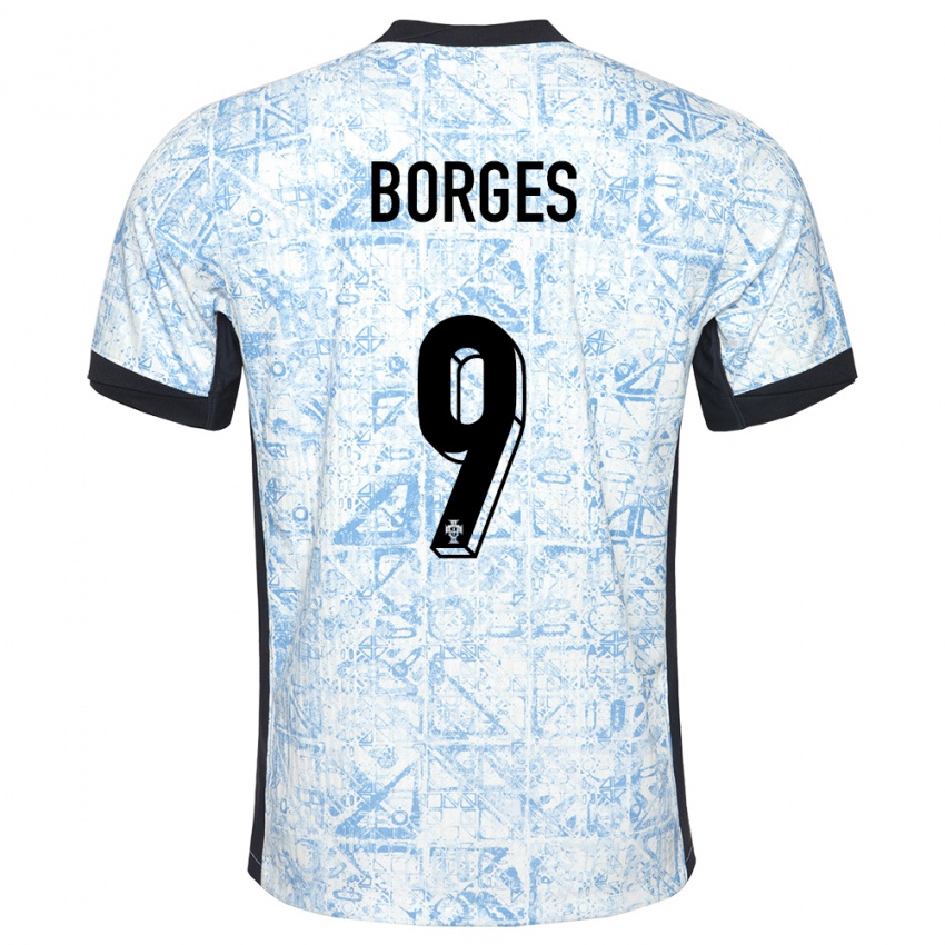 Damen Portugal Ana Borges #9 Cremeblau Auswärtstrikot Trikot 24-26 T-Shirt Österreich