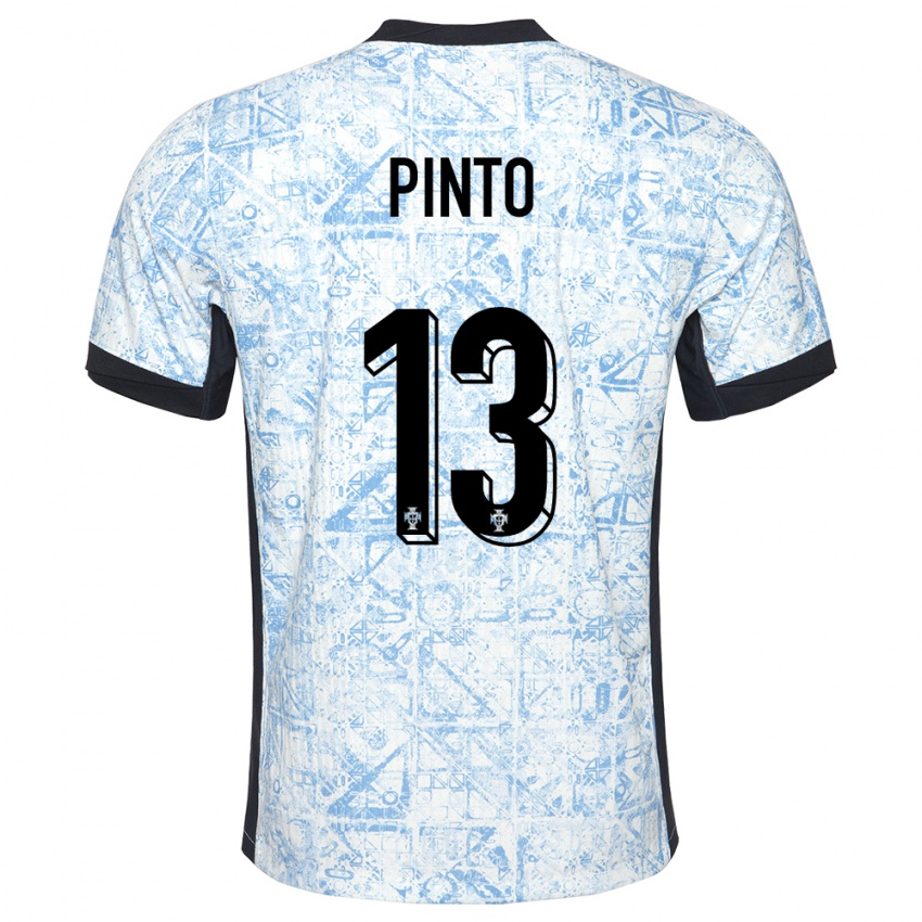 Damen Portugal Fatima Pinto #13 Cremeblau Auswärtstrikot Trikot 24-26 T-Shirt Österreich