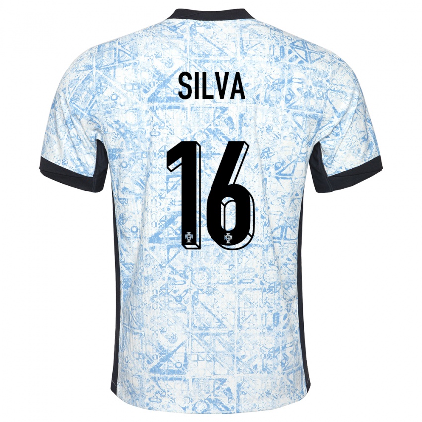 Damen Portugal Diana Silva #16 Cremeblau Auswärtstrikot Trikot 24-26 T-Shirt Österreich