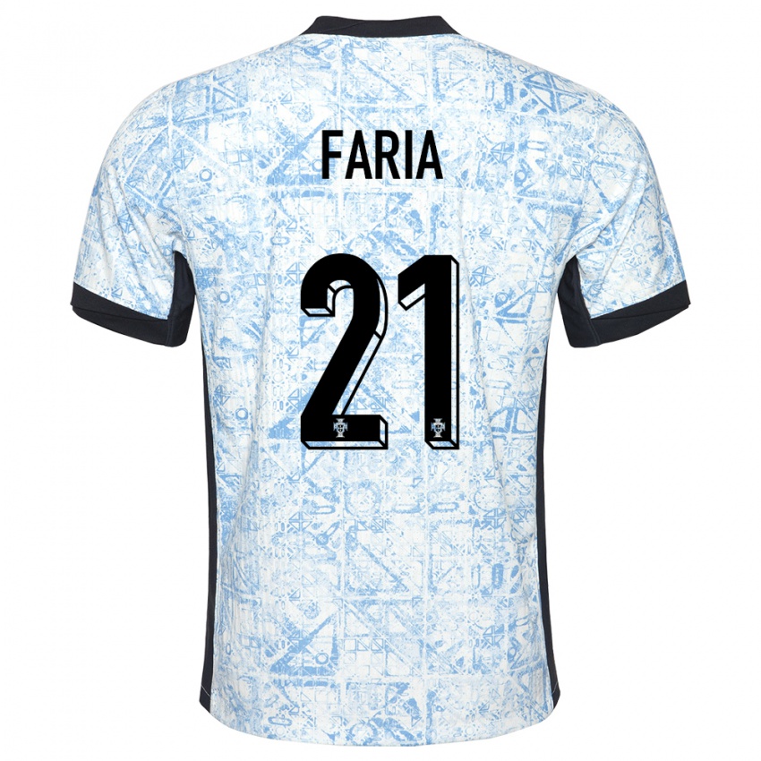 Damen Portugal Andreia Faria #21 Cremeblau Auswärtstrikot Trikot 24-26 T-Shirt Österreich