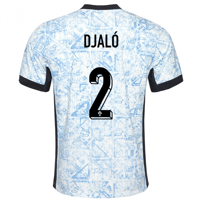 Damen Portugal Tiago Djalo #2 Cremeblau Auswärtstrikot Trikot 24-26 T-Shirt Österreich