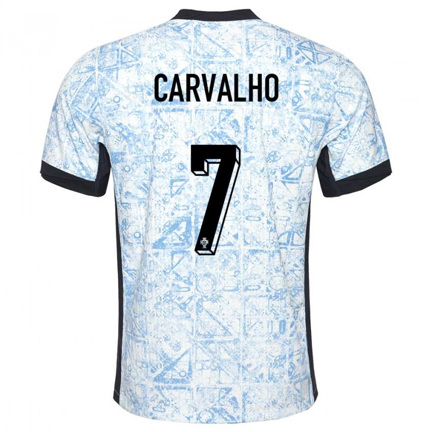 Damen Portugal Fabio Carvalho #7 Cremeblau Auswärtstrikot Trikot 24-26 T-Shirt Österreich