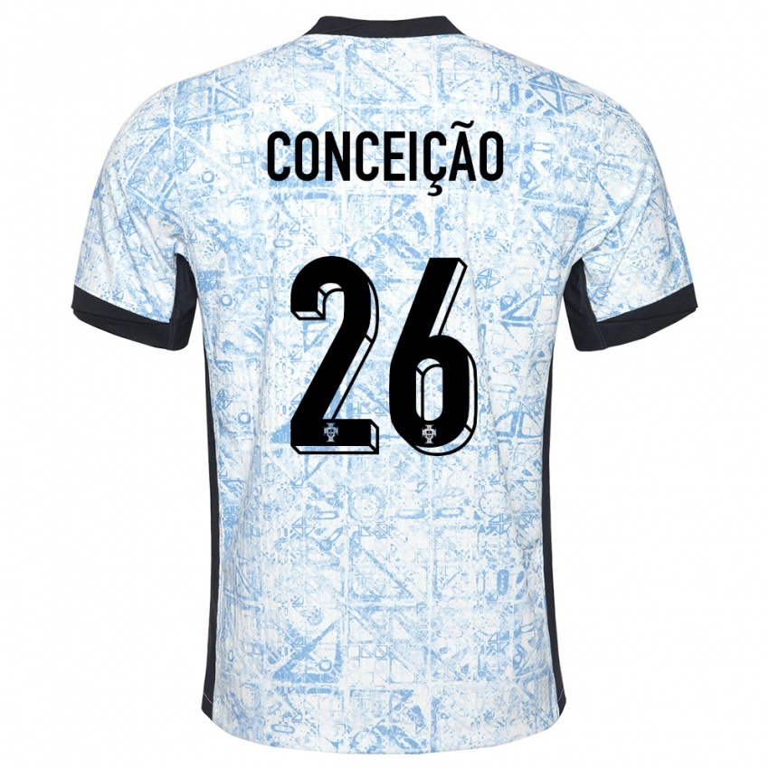 Damen Portugal Francisco Conceicao #26 Cremeblau Auswärtstrikot Trikot 24-26 T-Shirt Österreich