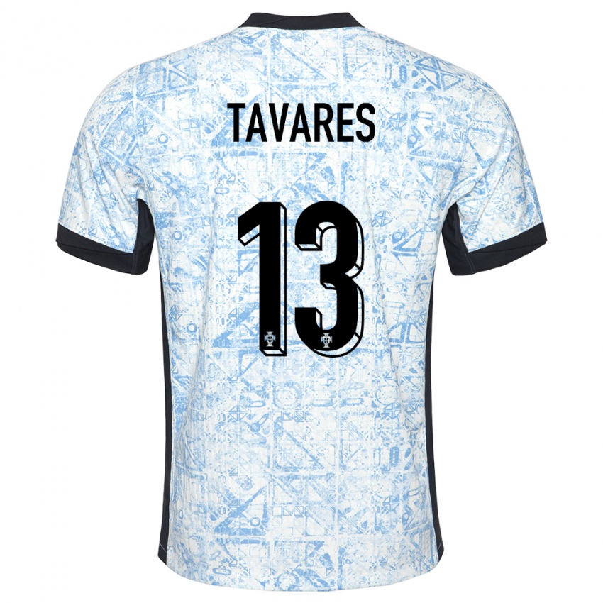 Damen Portugal Nuno Tavares #13 Cremeblau Auswärtstrikot Trikot 24-26 T-Shirt Österreich