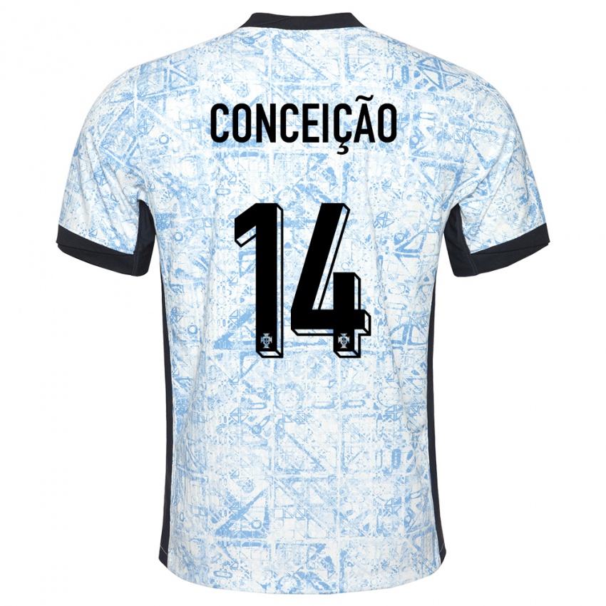 Damen Portugal Rodrigo Conceicao #14 Cremeblau Auswärtstrikot Trikot 24-26 T-Shirt Österreich