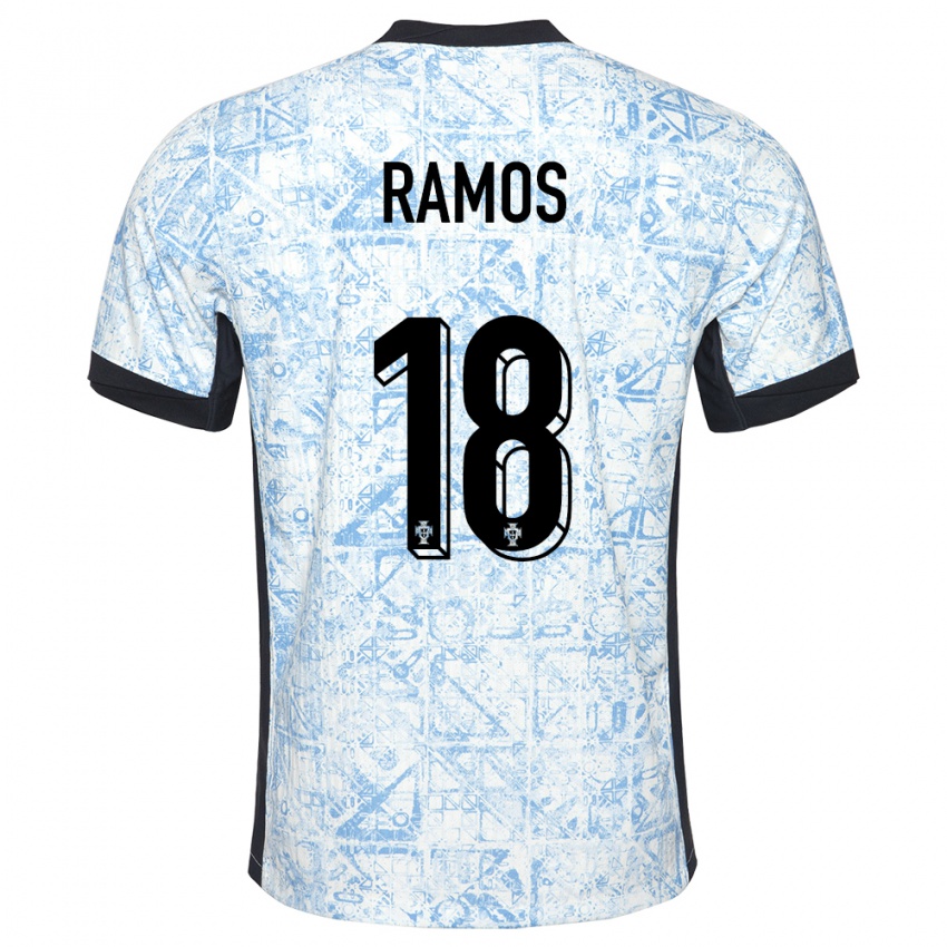 Damen Portugal Goncalo Ramos #18 Cremeblau Auswärtstrikot Trikot 24-26 T-Shirt Österreich