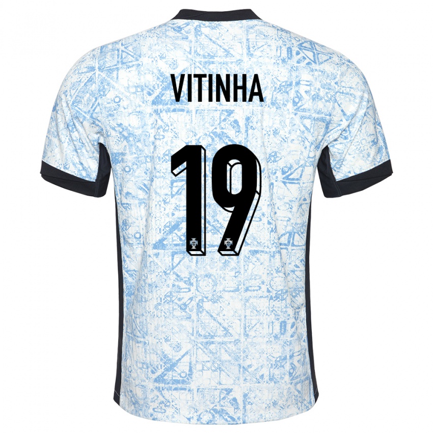 Damen Portugal Vitinha #19 Cremeblau Auswärtstrikot Trikot 24-26 T-Shirt Österreich