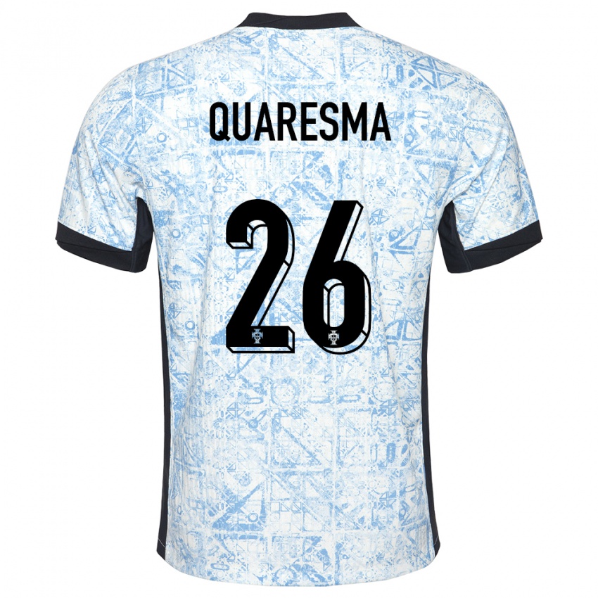 Damen Portugal Eduardo Quaresma #26 Cremeblau Auswärtstrikot Trikot 24-26 T-Shirt Österreich
