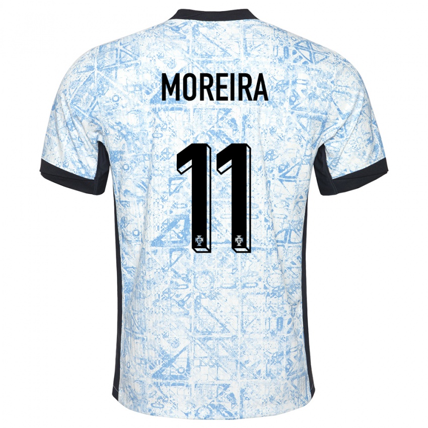 Damen Portugal Diego Moreira #11 Cremeblau Auswärtstrikot Trikot 24-26 T-Shirt Österreich