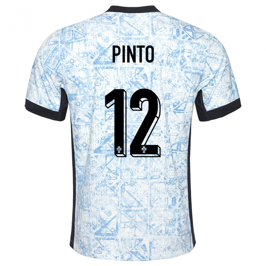 Damen Portugal Diogo Pinto #12 Cremeblau Auswärtstrikot Trikot 24-26 T-Shirt Österreich