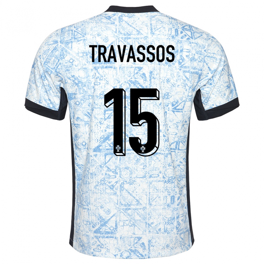 Damen Portugal Diogo Travassos #15 Cremeblau Auswärtstrikot Trikot 24-26 T-Shirt Österreich