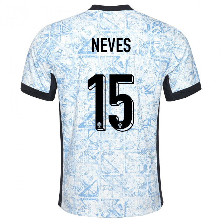 Damen Portugal Joao Neves #15 Cremeblau Auswärtstrikot Trikot 24-26 T-Shirt Österreich