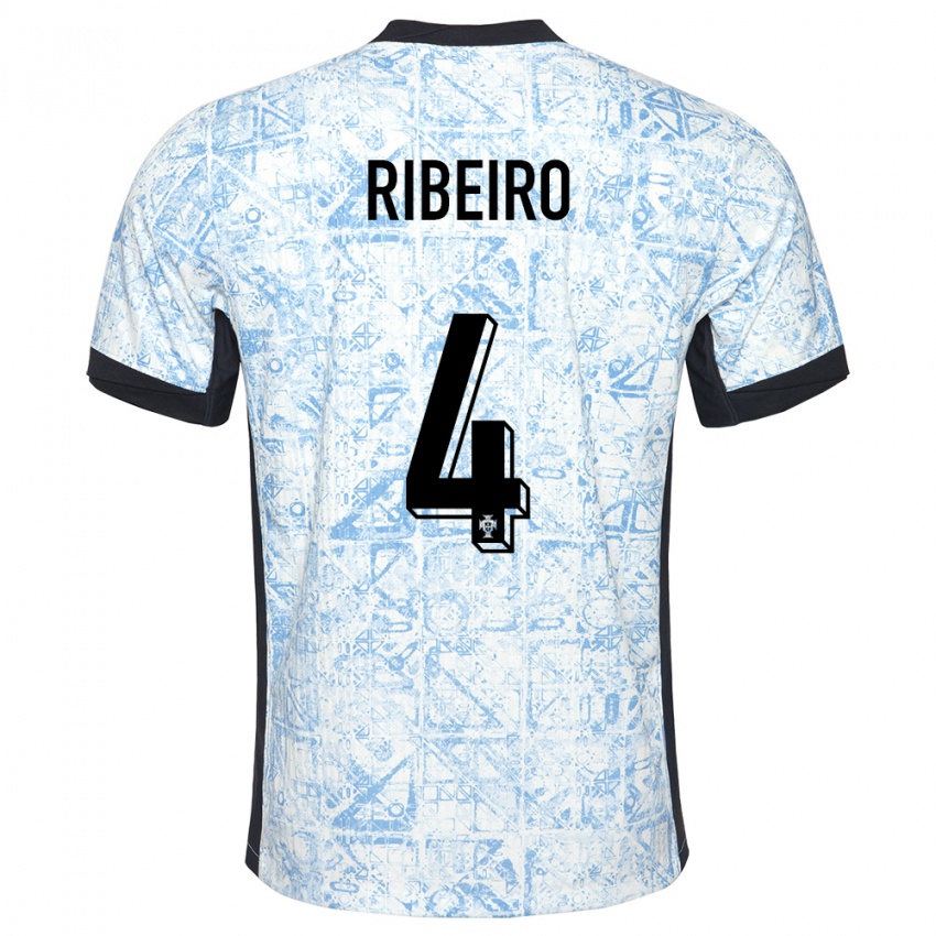 Damen Portugal Ricardo Ribeiro #4 Cremeblau Auswärtstrikot Trikot 24-26 T-Shirt Österreich