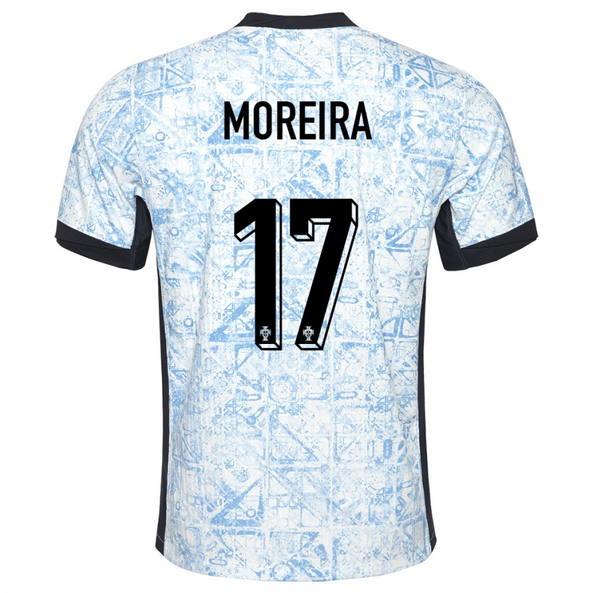 Damen Portugal Goncalo Moreira #17 Cremeblau Auswärtstrikot Trikot 24-26 T-Shirt Österreich