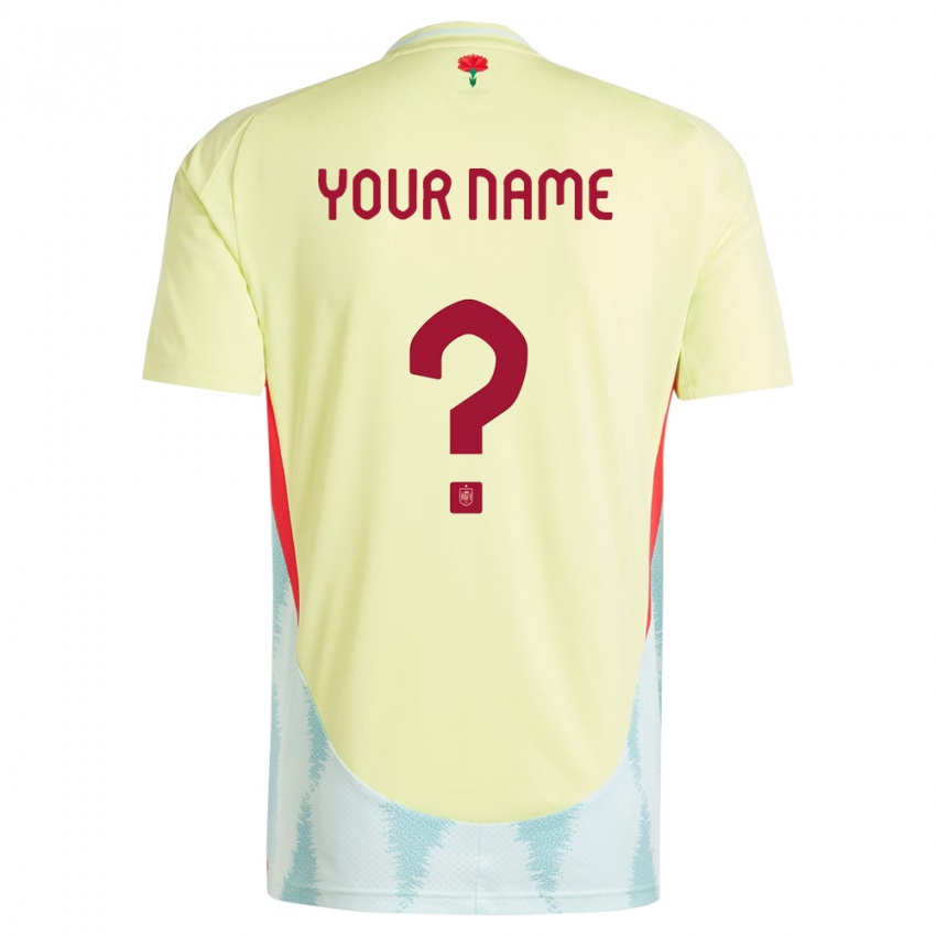 Damen Spanien Ihren Namen #0 Gelb Auswärtstrikot Trikot 24-26 T-Shirt Österreich