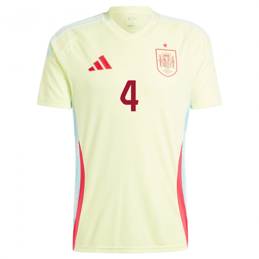 Damen Spanien Andrea Pereira #4 Gelb Auswärtstrikot Trikot 24-26 T-Shirt Österreich