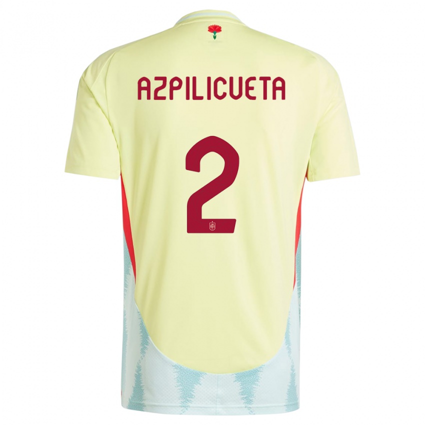 Damen Spanien Cesar Azpilicueta #2 Gelb Auswärtstrikot Trikot 24-26 T-Shirt Österreich