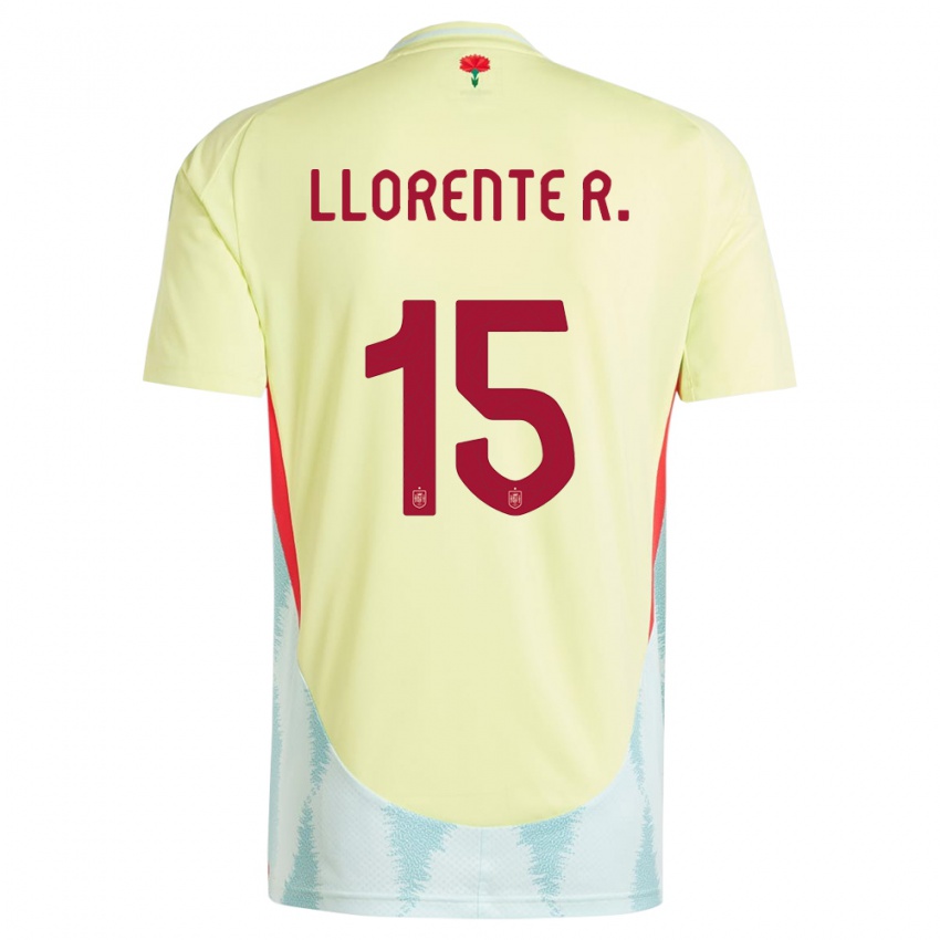 Damen Spanien Diego Llorente #15 Gelb Auswärtstrikot Trikot 24-26 T-Shirt Österreich