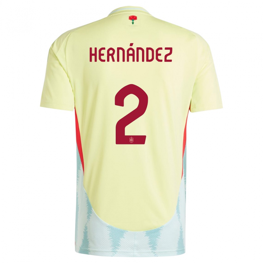 Damen Spanien Oihane Hernandez #2 Gelb Auswärtstrikot Trikot 24-26 T-Shirt Österreich