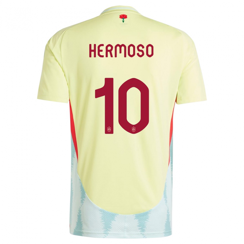 Damen Spanien Jennifer Hermoso #10 Gelb Auswärtstrikot Trikot 24-26 T-Shirt Österreich