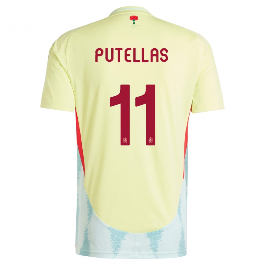 Damen Spanien Alexia Putellas #11 Gelb Auswärtstrikot Trikot 24-26 T-Shirt Österreich