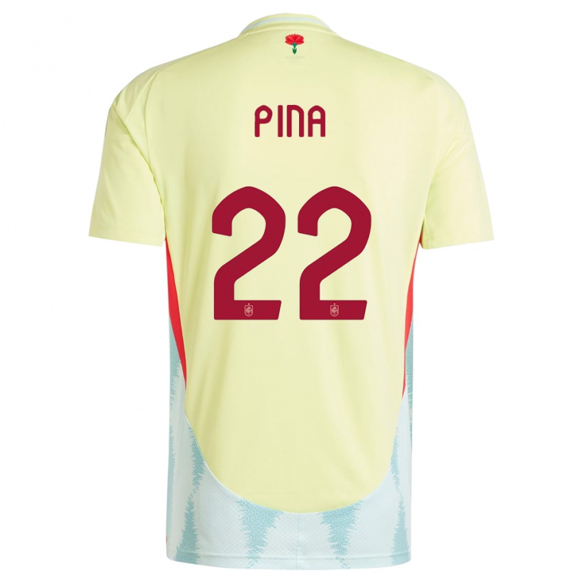 Damen Spanien Claudia Pina #22 Gelb Auswärtstrikot Trikot 24-26 T-Shirt Österreich