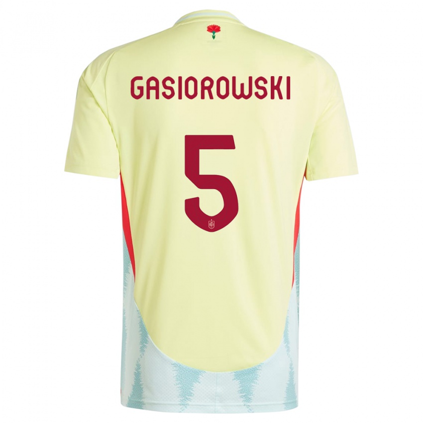 Damen Spanien Yarek Gasiorowski #5 Gelb Auswärtstrikot Trikot 24-26 T-Shirt Österreich